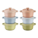 Non-Stick Ceramic Mini Macaron Cocotte Set, 6-pc E6K4 - product image 1