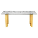 Me Home Rectangle Faux Marble Dining Table V2R7 - product image 1