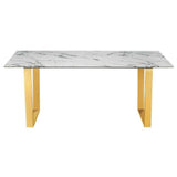 Me Home Rectangle Faux Marble Dining Table V2R7 - product image 2