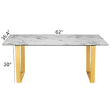 Me Home Rectangle Faux Marble Dining Table F0N0 - product image 7