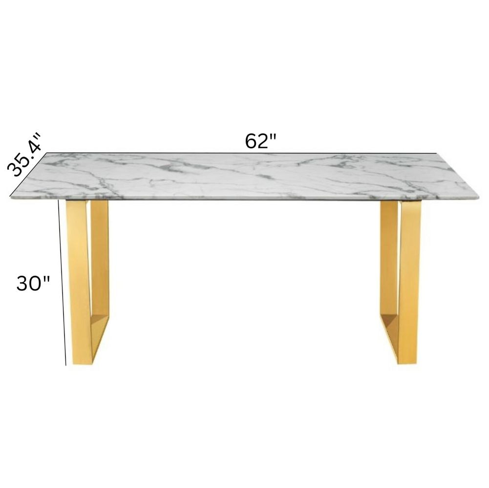 Me Home Rectangle Faux Marble Dining Table F0N0 - product image 7