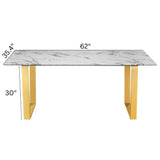 Me Home Rectangle Faux Marble Dining Table V2R7 - product image 8