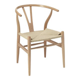 Me Home Wishbone Wood Dining Chair with Woven Seat, Natural Q0Y7 - product image 1