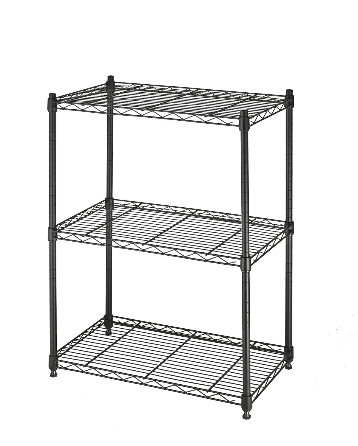 type A Metal 3-Tier Adjustable Wire Shelving Storage Unit, Black K8I9 - product image 1
