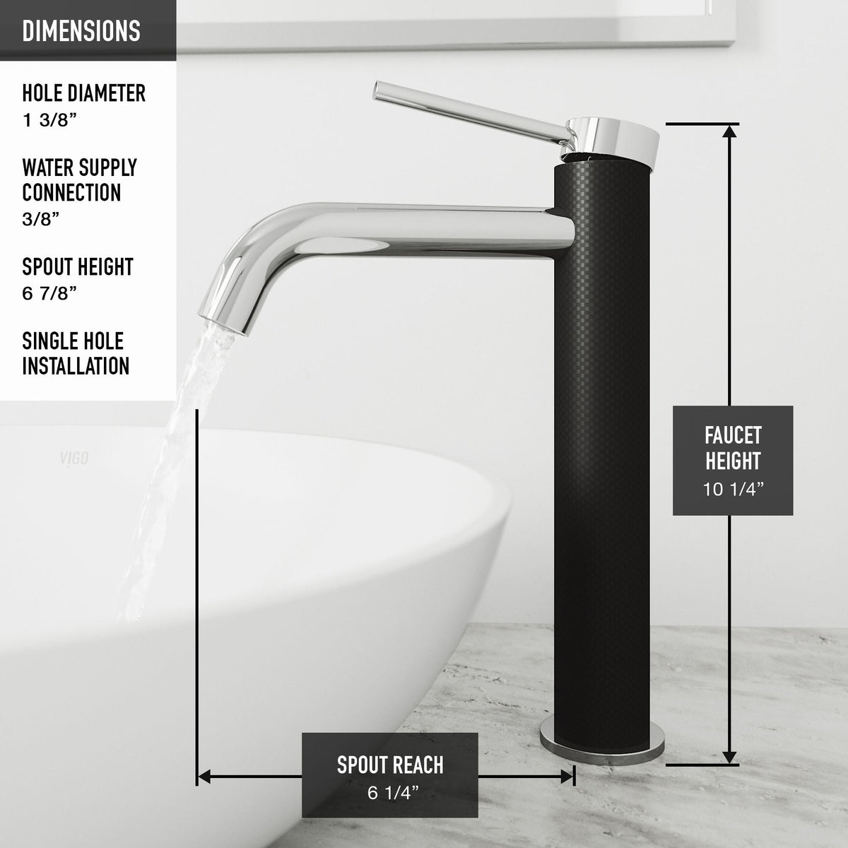Giralda Gothic ConcretoStone Grey Bathroom Sink/Basin Set with Lexington Faucet and Oval Composite Vessel G5N5 - product image 5