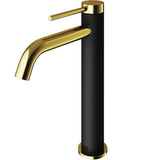 Lexington 8-in Gold/Carbon Fiber Vessel Bathroom Faucet B4F7 - product image 2