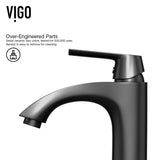 Linus Single Handle Vessel Single Hole Bathroom Sink Faucet, Matte Black V5S8 - product image 4