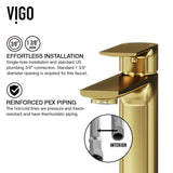 Norfolk Single Handle Vessel Single Hole Bathroom Sink Faucet, Matte Gold Z8C0 - product image 6