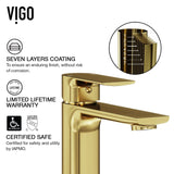 Norfolk Single Handle Vessel Single Hole Bathroom Sink Faucet, Matte Gold Z8C0 - product image 8