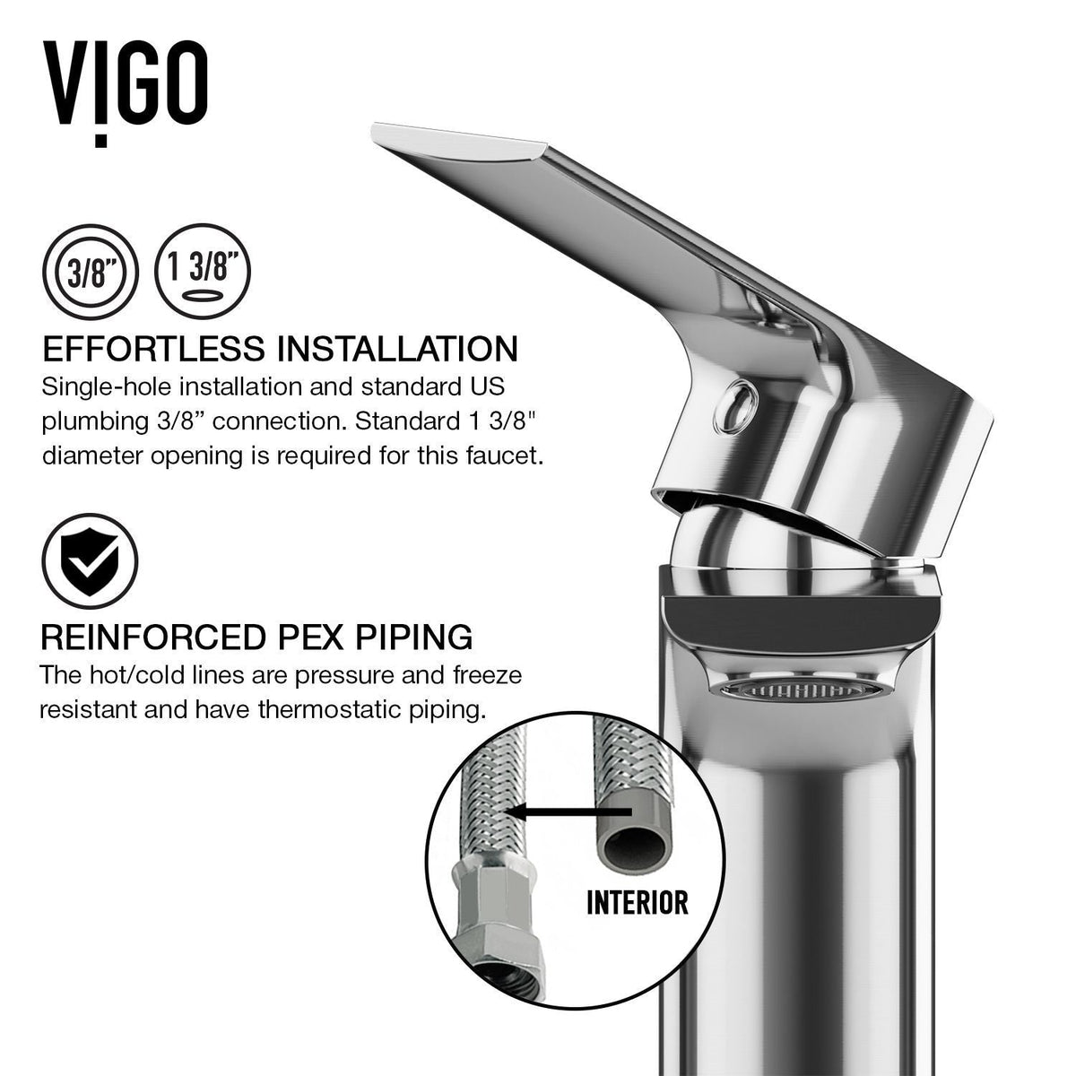 Norfolk Single Handle Vessel Single Hole Bathroom Sink Faucet, WaterSense Certified, Chrome F0E7 - product image 4