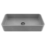 Palazzo Gothic ConcretoStone 24x11-in Deep Grey Bathroom Sink/Basin with Rectangular Vessel J7E9 - product image 1
