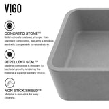 Palazzo Gothic ConcretoStone 24x11-in Deep Grey Bathroom Sink/Basin with Rectangular Vessel A8C3 - product image 2