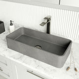 Palazzo Gothic ConcretoStone 24x11-in Deep Grey Bathroom Sink/Basin with Rectangular Vessel A8C3 - product image 6