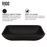 Sottile MatteShell Rectangular Vessel Bathroom Sink/Basin with Deep Bowl, Black H8F9 - product image 2