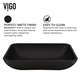 Sottile MatteShell Rectangular Vessel Bathroom Sink/Basin with Deep Bowl, Black H8F9 - product image 5