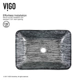 Titanium Glass Slate Grey Bathroom Sink/Basin Set with Niko Faucet and Rectangular Vessel E7B8 - product image 2