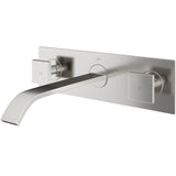 Titus Wall Mount Dual Handle Bathroom Sink Faucet, Eco-Friendly 1.2 GPM Flow Rate, Brushed Nickel Q7B0 - product image 2