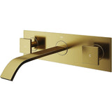 Titus Wall Mount Dual Handle Bathroom Sink Faucet, Eco-Friendly 1.2 GPM Flow Rate, Matte Brushed Gold M2F5 - product image 2