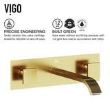 Titus Wall Mount Dual Handle Bathroom Sink Faucet, Eco-Friendly 1.2 GPM Flow Rate, Matte Brushed Gold M2F5 - product image 3