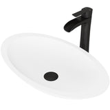 Wisteria MatteStone White Bathroom Sink/Basin Set with Niko Faucet and Oval Composite Vessel H6C4 - product image 1