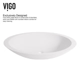 Wisteria MatteStone White Bathroom Sink/Basin Set with Niko Faucet and Oval Composite Vessel H6C4 - product image 5